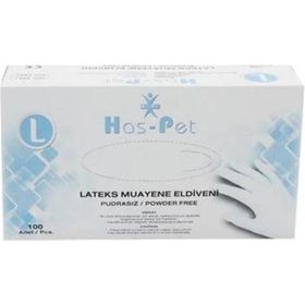 Haspet Latex Large 100'lü Pudrasız Muayene Eldiveni
