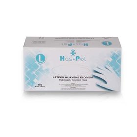Haspet Latex Medium 100'lü Pudrasız Muayene Eldiveni