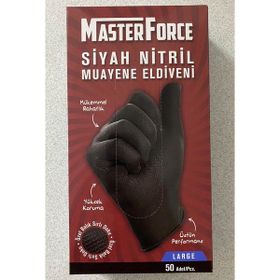 Haspet Masterforce Nitril Pudrasız Ekstra Large 50 Adet Kalın Siyah Eldiven