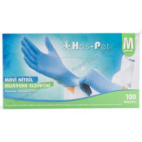 Haspet Mavi Medium 100'lü Pudrasız Nitril Muayene Eldiven