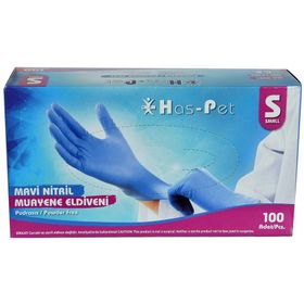 Haspet Nitril Mavi Small 100'lü Pudrasız Muayene Eldiven