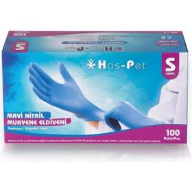Haspet Nitril Mavi Small 100'lü Pudrasız Muayene Eldiven