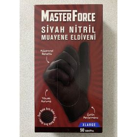 Haspet Nitril Pudrasız 50'li XL Ekstra Kalın Siyah Eldiven