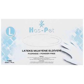 Haspet Pudrasız Lateks 100'lü Large Muayene Eldiveni