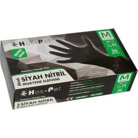 Haspet Siyah Pudrasız Nitril Eldiven
