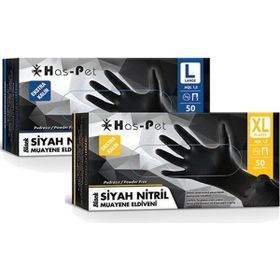 Haspet Siyah Pudrasız Nitril Eldiven