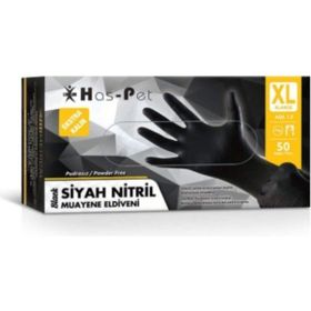 Haspet Siyah Pudrasız Nitril Eldiven
