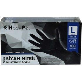 Haspet Siyah Pudrasız Nitril Eldiven