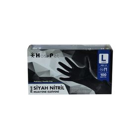 Haspet Siyah Pudrasız Nitril Eldiven
