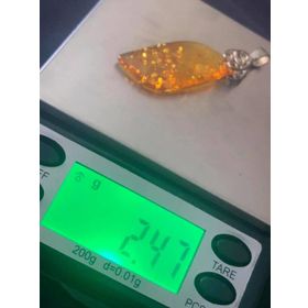 Hasyılmaz Gümüş Aparatlı 2,47 gr Doğal Kaya Damla Kehribar Kolye Ucu