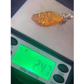 Hasyılmaz Gümüş Aparatlı 2,47 gr Doğal Kaya Damla Kehribar Kolye Ucu