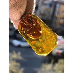 Hasyılmaz Gümüş Aparatlı 5,59 gr Doğal Kaya Damla Kehribar Kolye Ucu