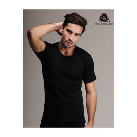 Hasyün 4000 Kısa Kol Yün Termal Siyah Erkek Fanila