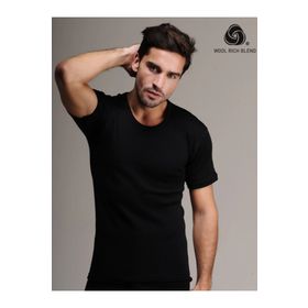Hasyün 4000 Kısa Kol Yün Termal Siyah Erkek Fanila