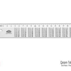 Hataş 00176 20 CM Çarpım Tablolu Cetvel