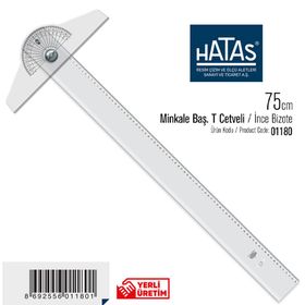 Hataş 75 cm Bizote İnce Gövde Şeffaf Cetvel