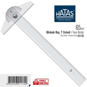 Hatas İnce Bizote 65 cm Oynar Başlıklı T Cetveli