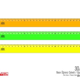 Hataş Neon Opak 30 cm Öğrenci Cetveli