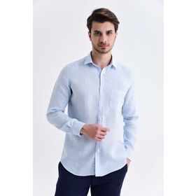 Hatemoğlu 18D190000486 Kareli Slim Fit Mavi Erkek Gömlek