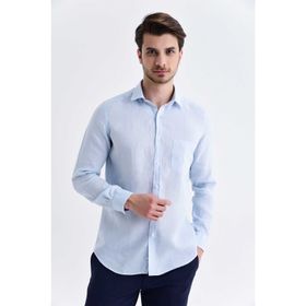 Hatemoğlu 18D190000486 Kareli Slim Fit Mavi Erkek Gömlek