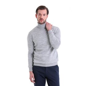 Hatemoğlu 3400ETC0A002 Açık Gri Regular Fit Balıkçı Yaka Triko Erkek Kazak