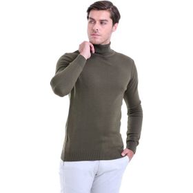 Hatemoğlu 3400ETC0A002 Haki Regular Fit Balıkçı Yaka Triko Erkek Kazak