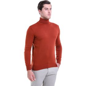 Hatemoğlu 3400ETC0A002 Kiremit Regular Fit Balıkçı Yaka Triko Erkek Kazak