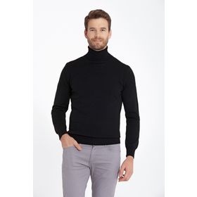 Hatemoğlu 3400ETC0A002 Siyah Regular Fit Balıkçı Yaka Triko Erkek Kazak