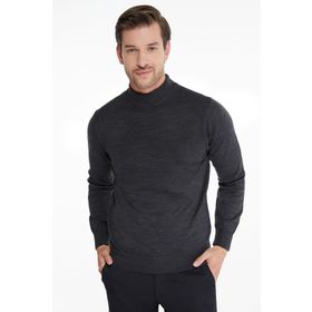 Hatemoğlu 3400ETC21A01 Antrasit Regular Fit Yarım Balıkçı Triko Erkek Kazak