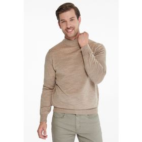 Hatemoğlu 3400ETC21A01 Erkek Bej Regular Fit Yarım Balıkçı Triko Kazak