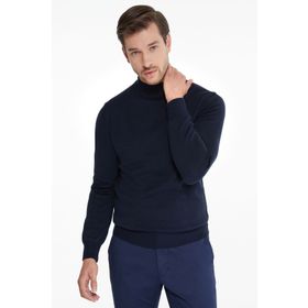 Hatemoğlu 3400ETC21A01 Lacivert Regular Fit Yarım Balıkçı Triko Erkek Kazak
