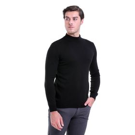 Hatemoğlu 3400ETC21A01 Siyah Regular Fit Yarım Balıkçı Triko Erkek Kazak