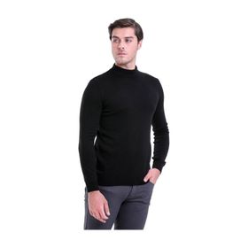Hatemoğlu 3400ETC21A01 Siyah Regular Fit Yarım Balıkçı Triko Erkek Kazak