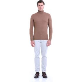 Hatemoğlu 3400ETC21A04 Kahverengi Desenli Tam Balıkçı Yaka Regular Fit Triko Erkek Kazak