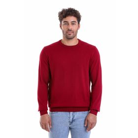 Hatemoğlu 3412ETC2A012 Erkek Bordo Regular Fit %100 Pamuk Bisiklet Yaka Triko Kazak