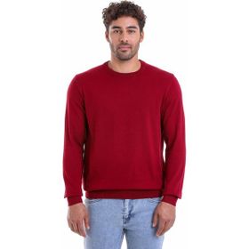 Hatemoğlu 3412ETC2A012 Erkek Bordo Regular Fit %100 Pamuk Bisiklet Yaka Triko Kazak