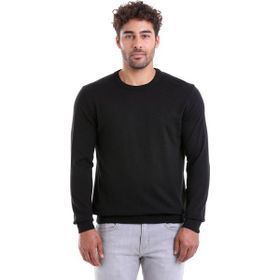 Hatemoğlu 3412ETC2A012 Siyah Regular Fit %100 Pamuk Bisiklet Yaka Triko Erkek Kazak