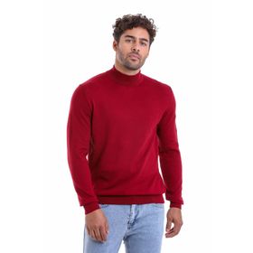 Hatemoğlu 3422ETC2A011 Erkek Bordo Regular Fit %100 Pamuk Yarım Balıkçı Triko Kazak