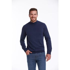 Hatemoğlu 3422ETC2A011 İndigo Regular Fit %100 Pamuk Yarım Balıkçı Triko Erkek Kazak