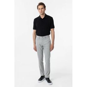 Hatemoğlu Gri Desenli Slim Fit Kumaş Pantolon