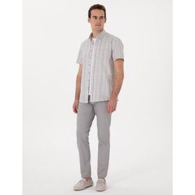 Hatemoğlu Gri Slim Fit Kanvas Pantolon