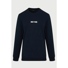 Hatemoğlu Lacivert Regular Fit Pamuklu Bisiklet Yaka Sweatshirt