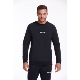 Hatemoğlu Lacivert Regular Fit Pamuklu Bisiklet Yaka Sweatshirt