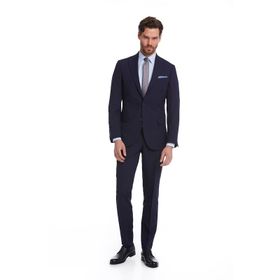 Hatemoğlu Lacivert Slim Fit Desenli Takım Elbise