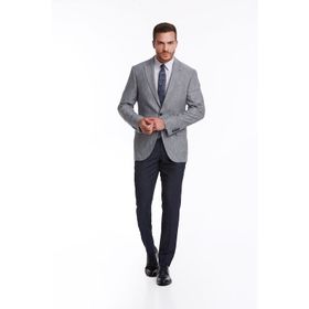 Hatemoğlu Lacivert Slim Fit Desenli Takım Elbise