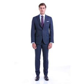 Hatemoğlu Lacivert Slim Fit Desenli Takım Elbise