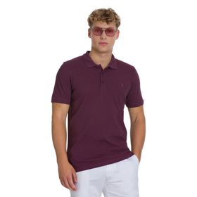Hatemoğlu Mor Regular Fit %100 Pamuk Polo Yaka Tişört