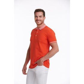 Hatemoğlu Nar Çiçeği %100 Pamuk Regular Fit Polo Yaka Tişört