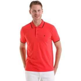 Hatemoğlu Nar Çiçeği %100 Pamuk Regular Fit Polo Yaka Tişört