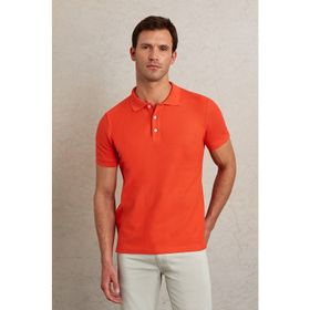 Hatemoğlu Nar Çiçeği %100 Pamuk Regular Fit Polo Yaka Tişört